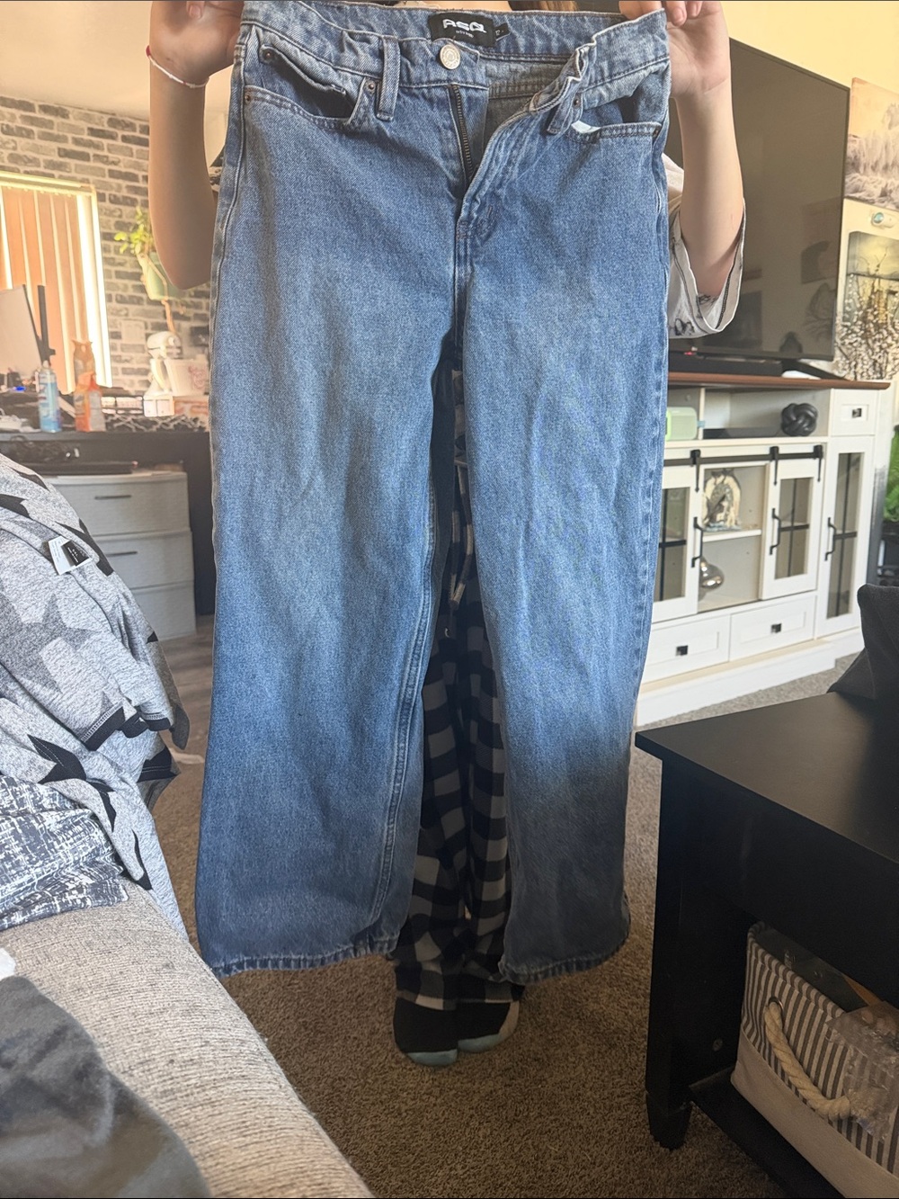 RSQ Medium Blue Wide-Leg Jeans
